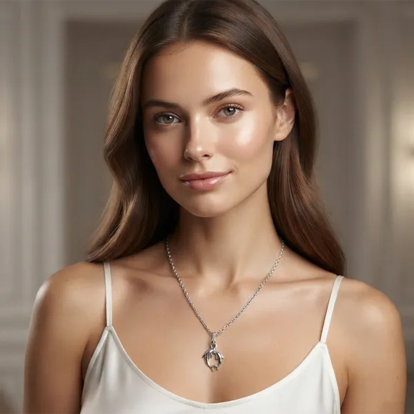 The99jewel_Casual_Silver_Plated_Dolphin_Shape_Pendant_Chain_For_Women_Silver