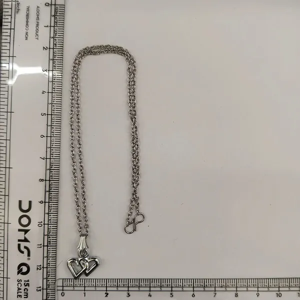 The99jewel_Casual_Silver_Plated_Double_Heart_Shape_Pendant_Chain_For_Women_Silver