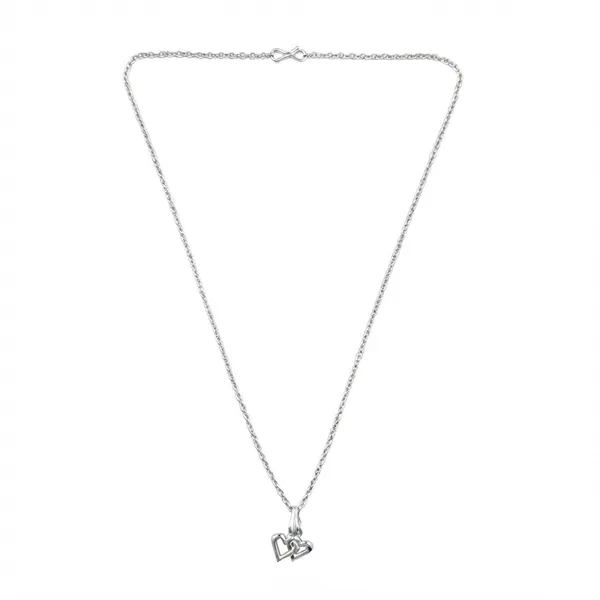 The99jewel_Casual_Silver_Plated_Double_Heart_Shape_Pendant_Chain_For_Women_Silver