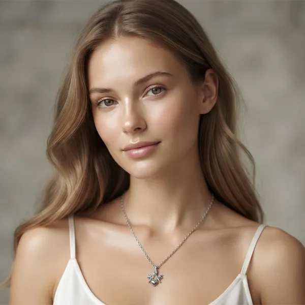 The99jewel_Casual_Silver_Plated_Heart_With_Birds_Shape_Pendant_Chain_For_Women_Silver