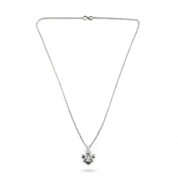 The99jewel_Casual_Silver_Plated_Heart_With_Birds_Shape_Pendant_Chain_For_Women_Silver