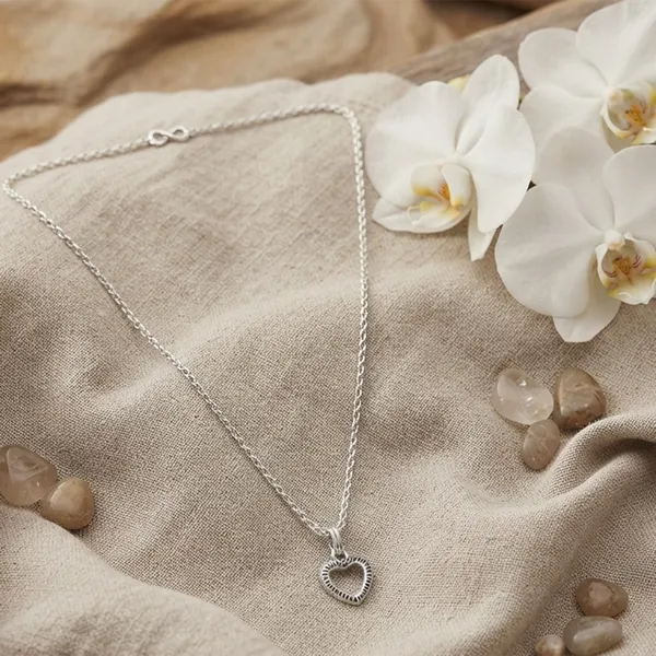 The99jewel_Casual_Silver_Plated_Heart_Shape_Pendant_Chain_For_Women_Silver