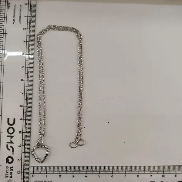The99jewel_Casual_Silver_Plated_Heart_Shape_Pendant_Chain_For_Women_Silver