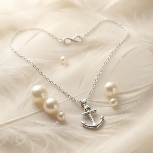 The99jewel_Casual_Silver_Plated_Anchor_Shape_Pendant_Chain_For_Women_Silver