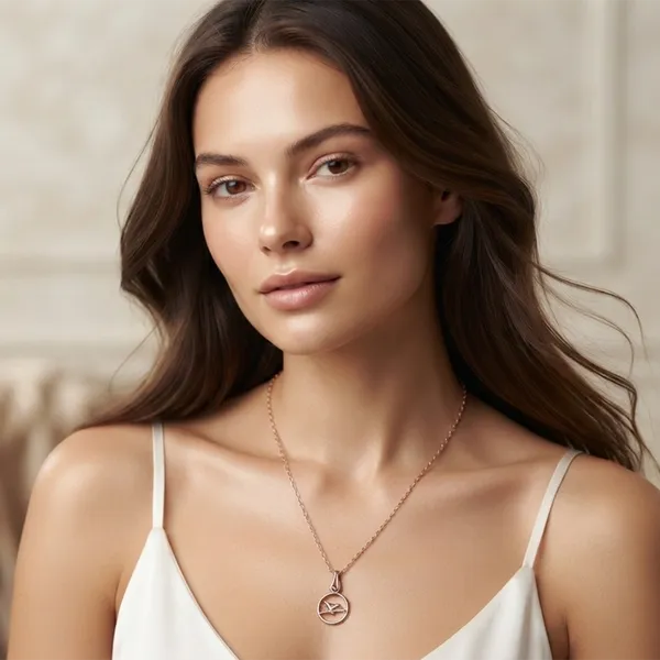 The99jewel_Trendy_Rose_Gold_Plated_Bird_Motif_Pendant_Chain_For_Women_Rose_Gold