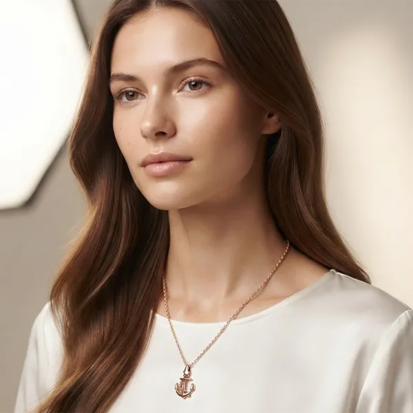 The99jewel_Trendy_Rose_Gold_Plated_Anchor_Shape_Pendant_Chain_For_Women_Rose_Gold