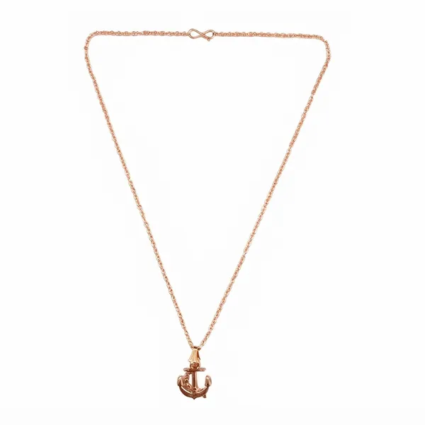 The99jewel_Trendy_Rose_Gold_Plated_Anchor_Shape_Pendant_Chain_For_Women_Rose_Gold