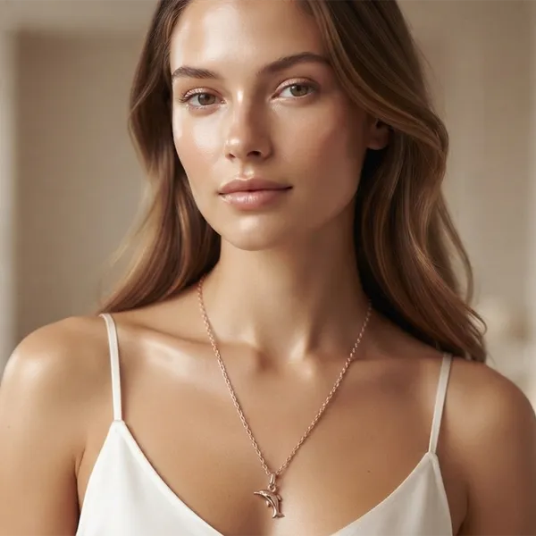 The99jewel_Trendy_Rose_Gold_Plated_Fish_Shape_Pendant_Chain_For_Women_Rose_Gold