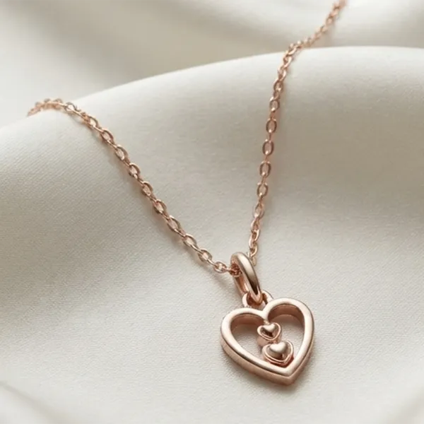 The99jewel_Modern_Rose_Gold_Plated_Heart_Shape_Pendant_Chain_For_Women_Rose_Gold