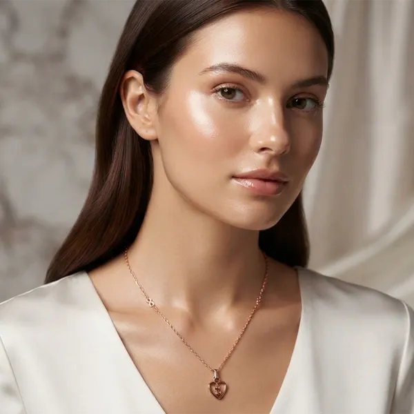 The99jewel_Modern_Rose_Gold_Plated_Heart_Shape_Pendant_Chain_For_Women_Rose_Gold