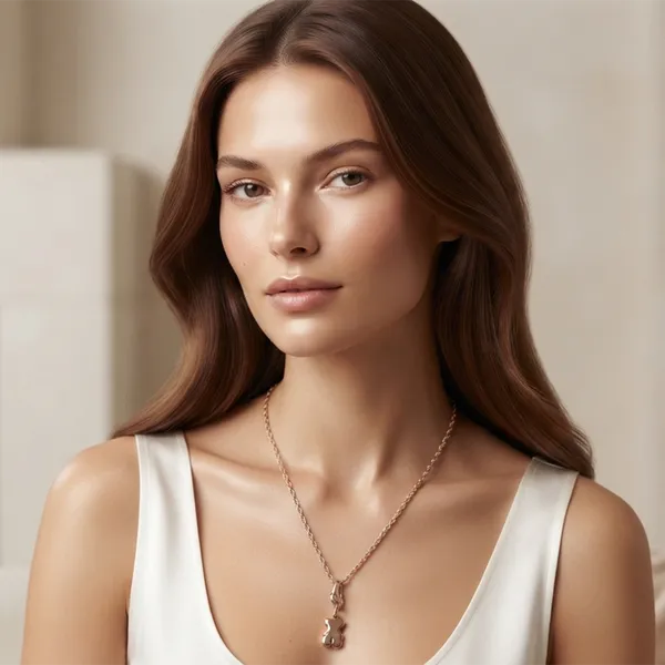 The99jewel_Modern_Rose_Gold_Plated_Guitar_Shape_Pendant_Chain_For_Women_Rose_Gold