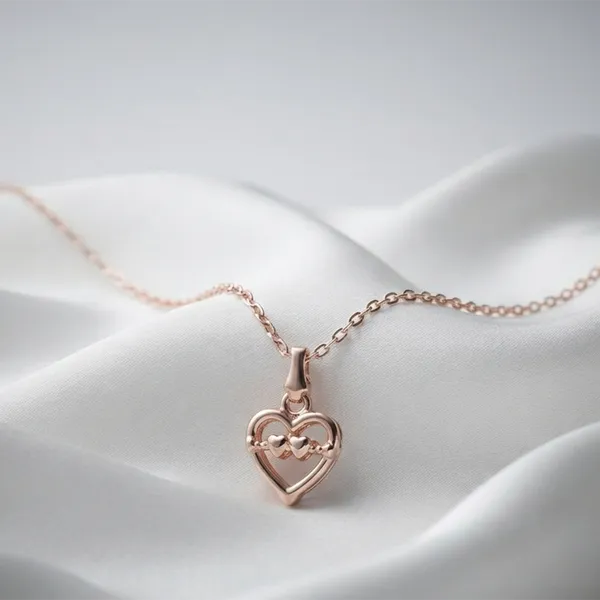 The99jewel_Modern_Rose_Gold_Plated_Heart_Shape_Pendant_Chain_For_Women_Rose_Gold