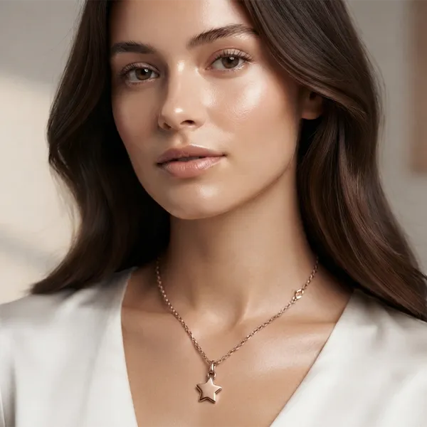 The99jewel_Modern_Rose_Gold_Plated_Star_Shape_Pendant_Chain_For_Women_Rose_Gold