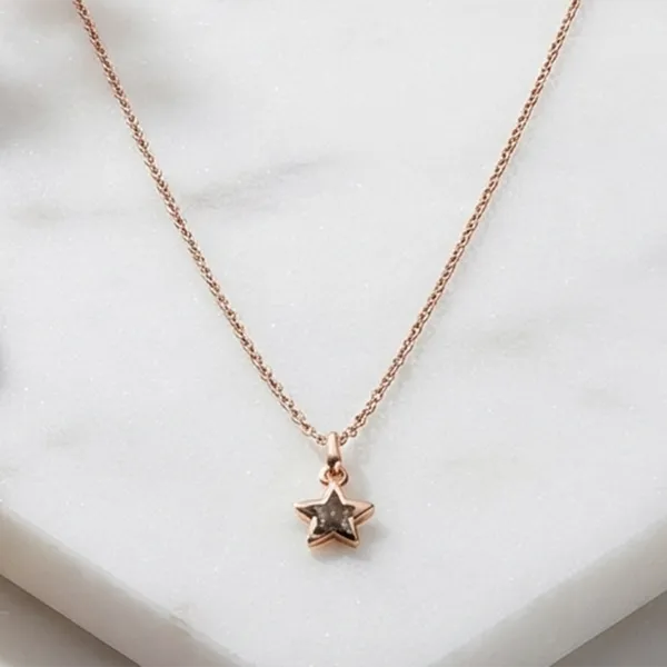 The99jewel_Modern_Rose_Gold_Plated_Star_Shape_Pendant_Chain_For_Women_Rose_Gold