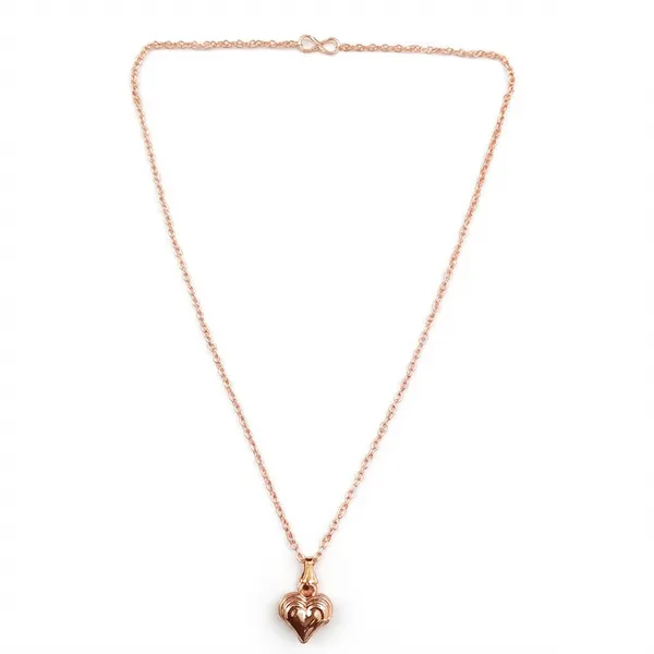 The99jewel_Modern_Rose_Gold_Plated_Heart_Shape_Pendant_Chain_For_Women_Rose_Gold