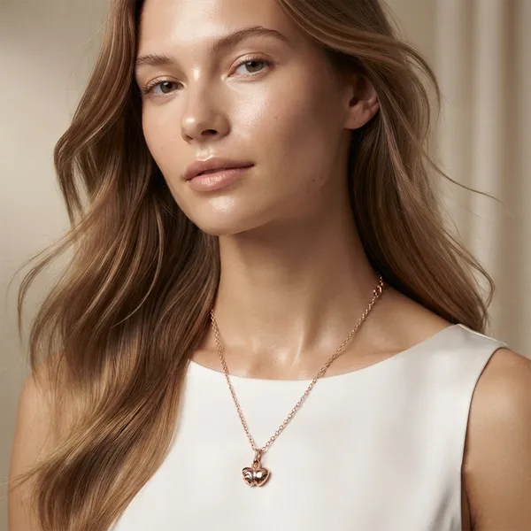 The99jewel_Modern_Rose_Gold_Plated_Heart_Shape_Pendant_Chain_For_Women_Rose_Gold