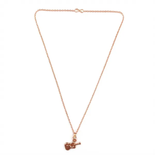 The99jewel_Casual_Rose_Gold_Plated_Guitar_Shape_Pendant_Chain_For_Women_Rose_Gold