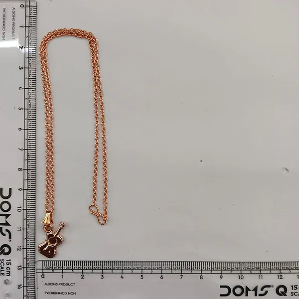 The99jewel_Casual_Rose_Gold_Plated_Guitar_Shape_Pendant_Chain_For_Women_Rose_Gold