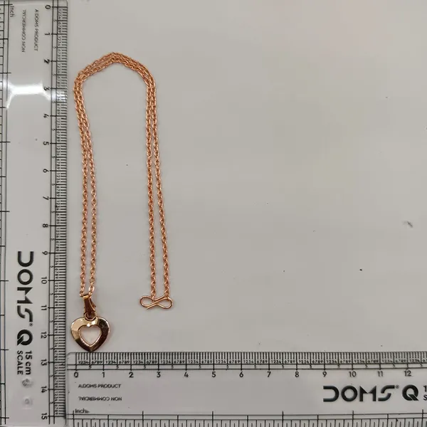 The99jewel_Casual_Rose_Gold_Plated_Heart_Shape_Pendant_Chain_For_Women_Rose_Gold