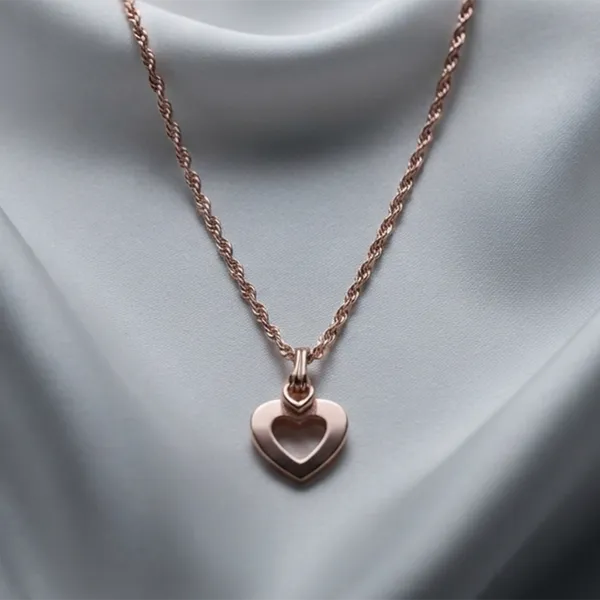 The99jewel_Casual_Rose_Gold_Plated_Heart_Shape_Pendant_Chain_For_Women_Rose_Gold