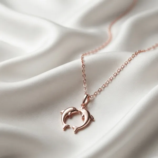 The99jewel_Casual_Rose_Gold_Plated_Dolphin_Shape_Pendant_Chain_For_Women_Rose_Gold
