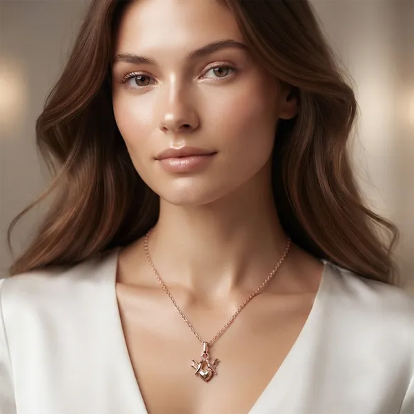 The99jewel_Casual_Rose_Gold_Plated_Heart_With_Birds_Shape_Pendant_Chain_For_Women_Rose_Gold