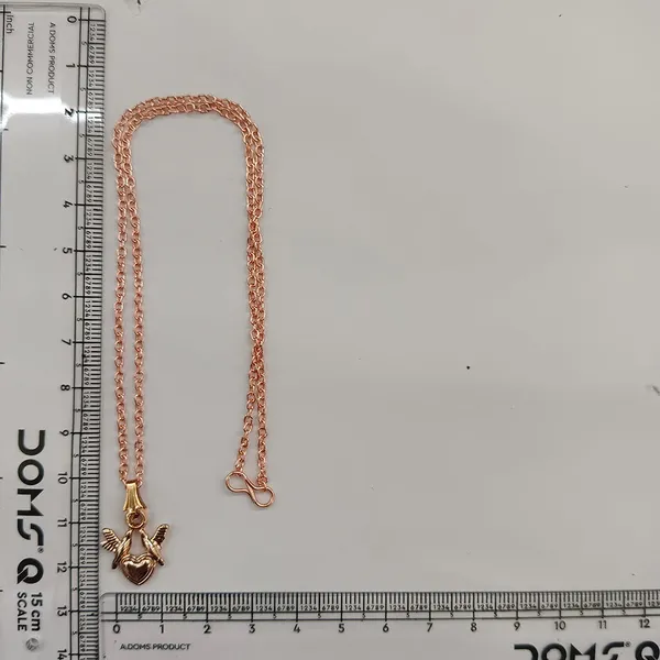 The99jewel_Casual_Rose_Gold_Plated_Heart_With_Birds_Shape_Pendant_Chain_For_Women_Rose_Gold