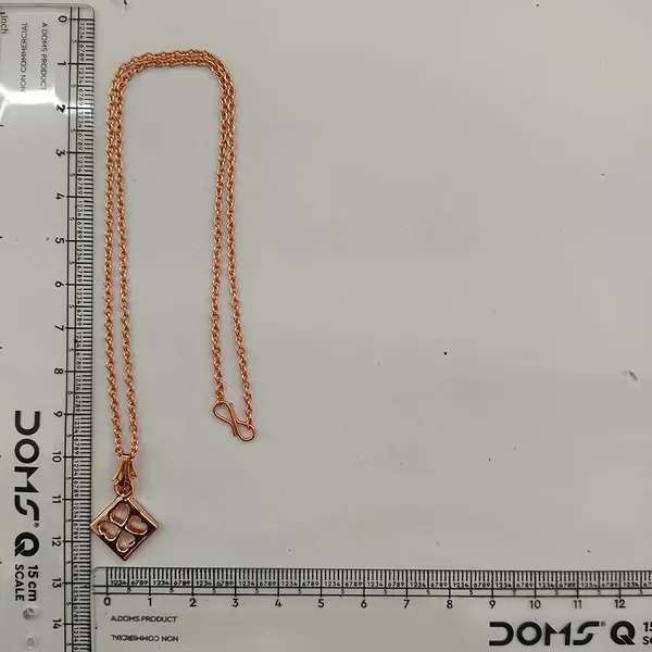 The99jewel_Casual_Rose_Gold_Plated_Leaf_Clover_Shape_Pendant_Chain_For_Women_Rose_Gold