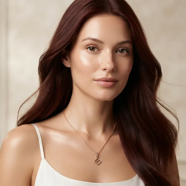 The99jewel_Casual_Rose_Gold_Plated_Leaf_Clover_Shape_Pendant_Chain_For_Women_Rose_Gold
