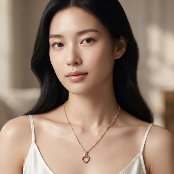 The99jewel_Casual_Rose_Gold_Plated_Heart_Shape_Pendant_Chain_For_Women_Rose_Gold