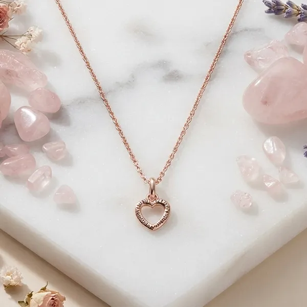 The99jewel_Casual_Rose_Gold_Plated_Heart_Shape_Pendant_Chain_For_Women_Rose_Gold