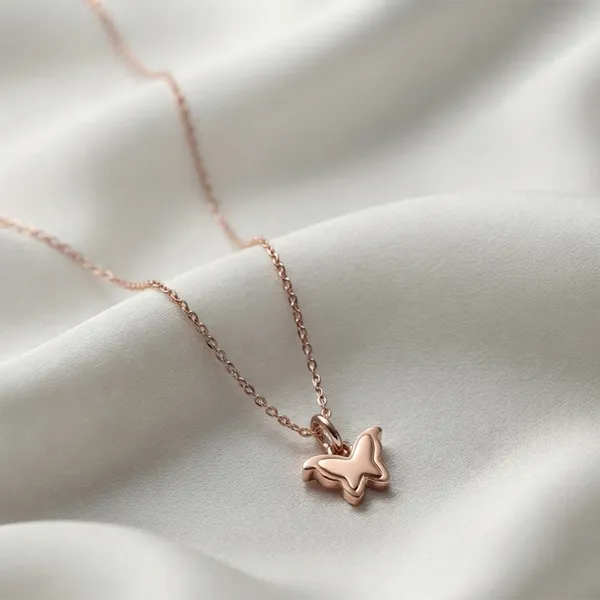 The99jewel_Casual_Rose_Gold_Plated_Butterfly_Shape_Pendant_Chain_For_Women_Rose_Gold