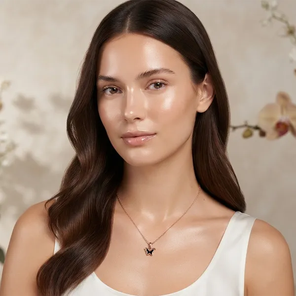 The99jewel_Casual_Rose_Gold_Plated_Butterfly_Shape_Pendant_Chain_For_Women_Rose_Gold