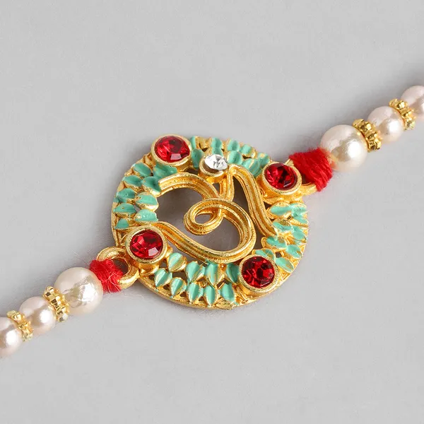 The99jewel_Traditional_Meenakari_Rakhi_For_Brother_Premium_Raksha_Bandhan_Rakhi_Red_And_Green