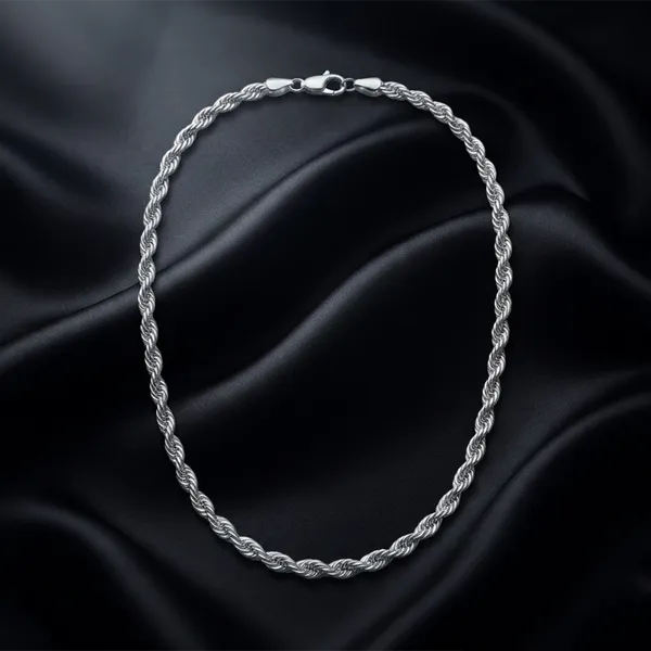 The99jewel_Trendy_Rope_Chain_Necklace_For_Men_Contemporary_Fashion_Accessory_Silver