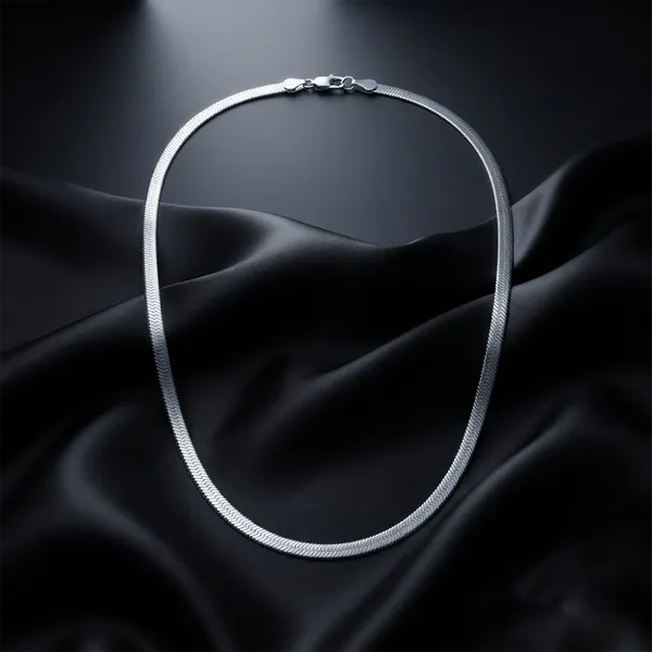 The99jewel_Trendy_Snake_Chain_Necklace_For_Men_Contemporary_Fashion_Accessory_Silver