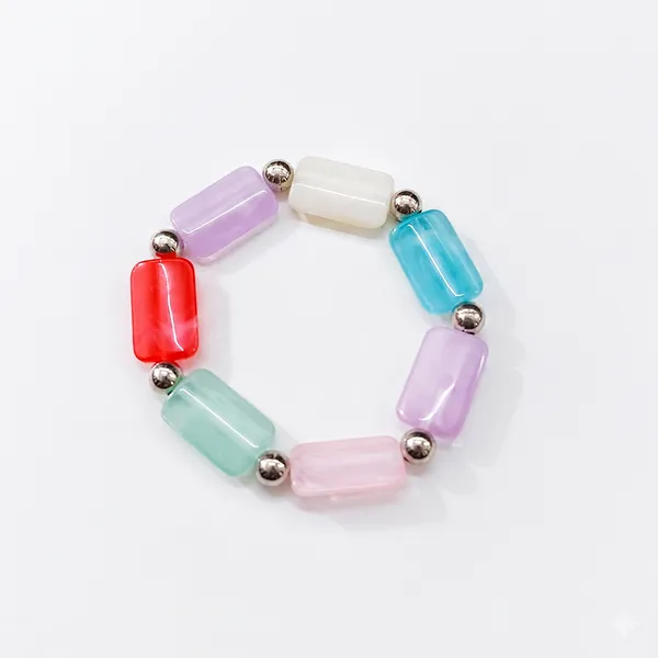 The99jewel_Modern_Colorful_Rectangular_Beads_Bracelet_For_Kids_Multi