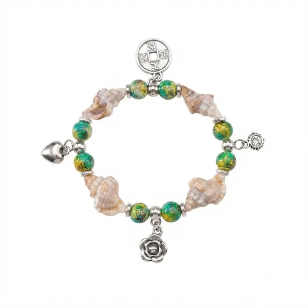 The99jewel_Boho_Beach_Style_Seashell_Bracelet_For_Women_Girls_Green