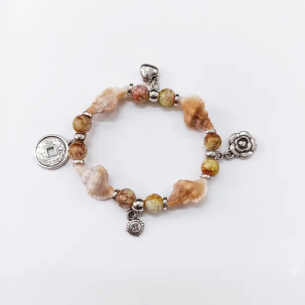 The99jewel_Boho_Beach_Style_Seashell_Bracelet_For_Women_Girls_Yellow
