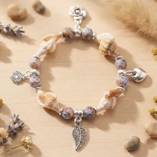 The99jewel_Boho_Beach_Style_Seashell_Bracelet_For_Women_Girls_Blue