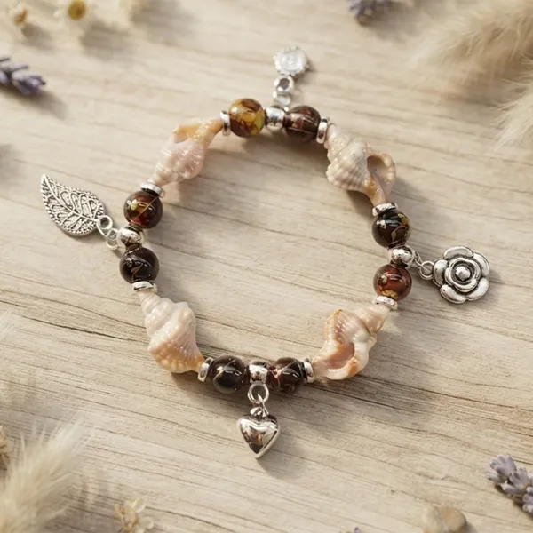 The99jewel_Boho_Beach_Style_Seashell_Bracelet_For_Women_Girls_Brown