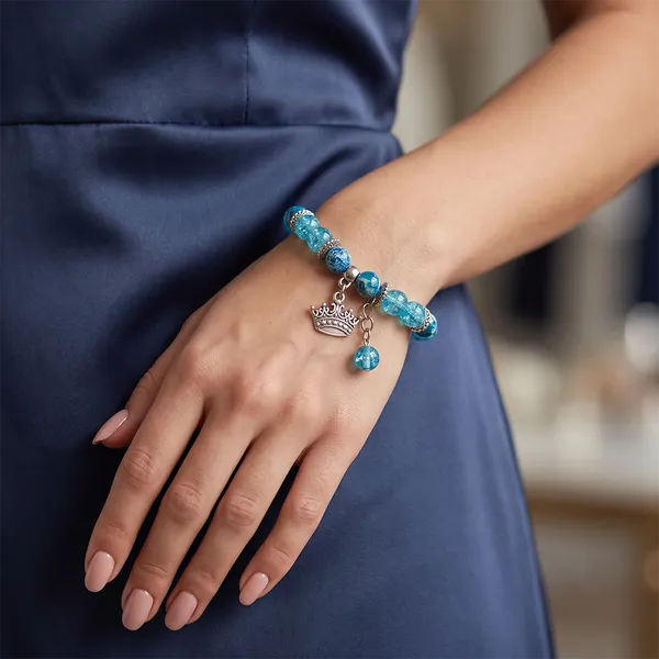 The99jewel_Stylish_Designer_Crackle_Glass_Crystal_Bead_Bracelet_With_Charm_For_Women_Blue