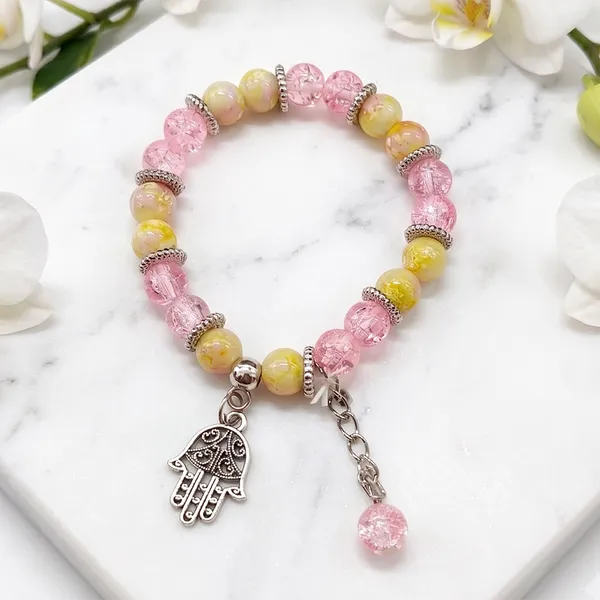The99jewel_Stylish_Designer_Crackle_Glass_Crystal_Bead_Bracelet_With_Charm_For_Women_Multi