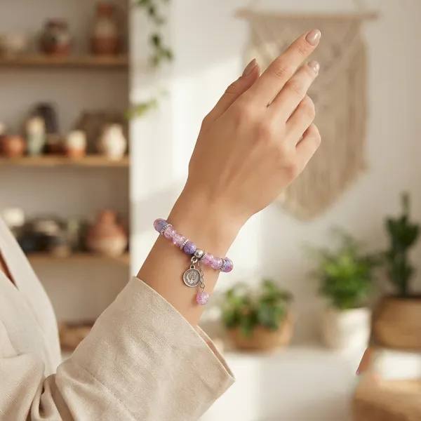 The99jewel_Stylish_Designer_Crackle_Glass_Crystal_Bead_Bracelet_With_Charm_For_Women_Purple