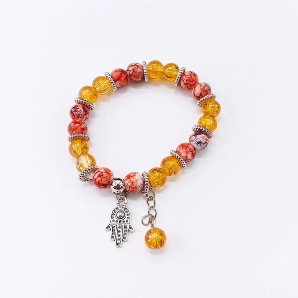 The99jewel_Stylish_Designer_Crackle_Glass_Crystal_Bead_Bracelet_With_Charm_For_Women_Orange
