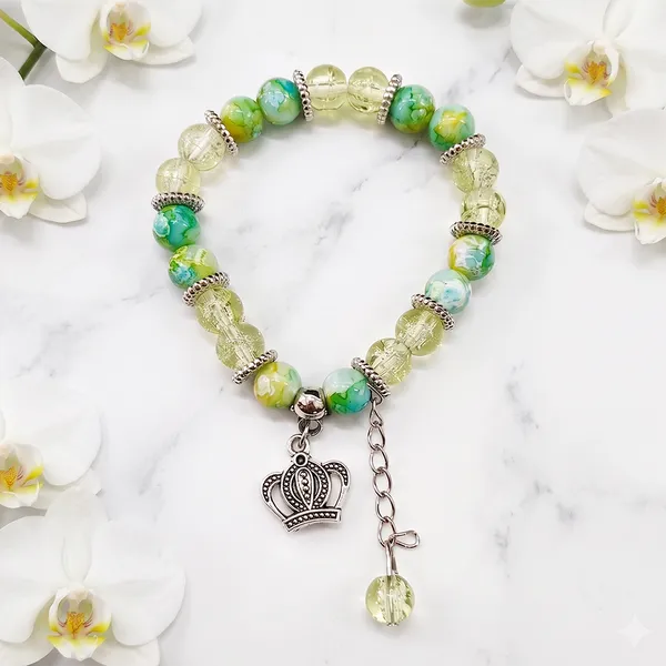 The99jewel_Stylish_Designer_Crackle_Glass_Crystal_Bead_Bracelet_With_Charm_For_Women_Light_Green