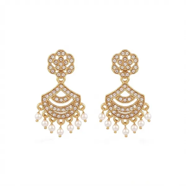 The99jewel_Designer_Stone_Pearl_Chandelier_Earrings_For_Women_Gold