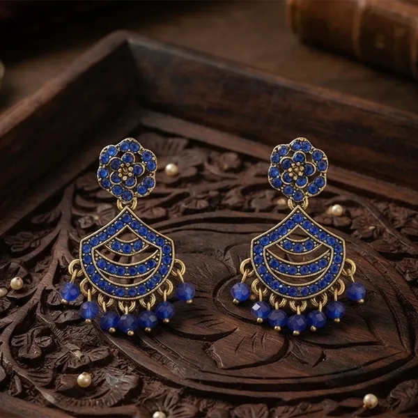 The99jewel_Designer_Stone_Pearl_Chandelier_Earrings_For_Women_Blue