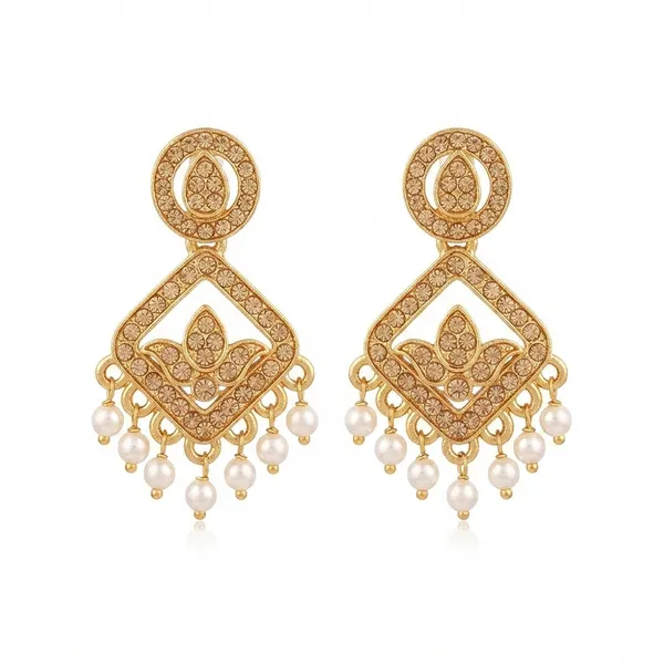 The99jewel_Designer_Stone_Pearl_Chandelier_Earrings_For_Women_Gold