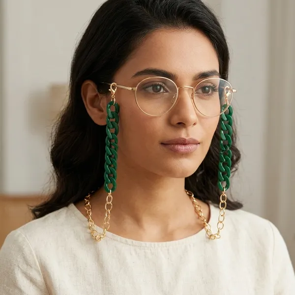 The99jewel_Designer_Spectacle_Chain_For_Women_Stylish_Glasses_Holder_Dark_Green